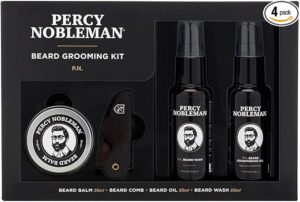 Beard Grooming Kit by Percy Nobleman - A Beard Oil, Wash, Balm and Comb Set For Men. Proudly Made in England by Europe's Leading Beard Grooming Brand